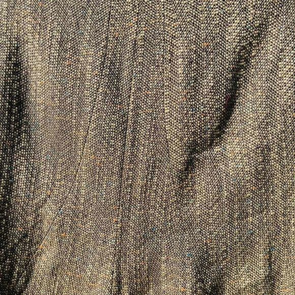 Oscar de la Renta Skirt Estilo Side Zip Gold Multicolor Fleck Tweed Lined SZ 8 - Picture 4 of 13